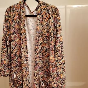 Lularoe xl sarah duster sweater neon flowers